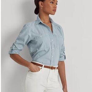 Ralph Lauren Chambray Button Down Long Sleeve Shirt